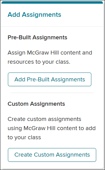 Screenshot create assignments screen.