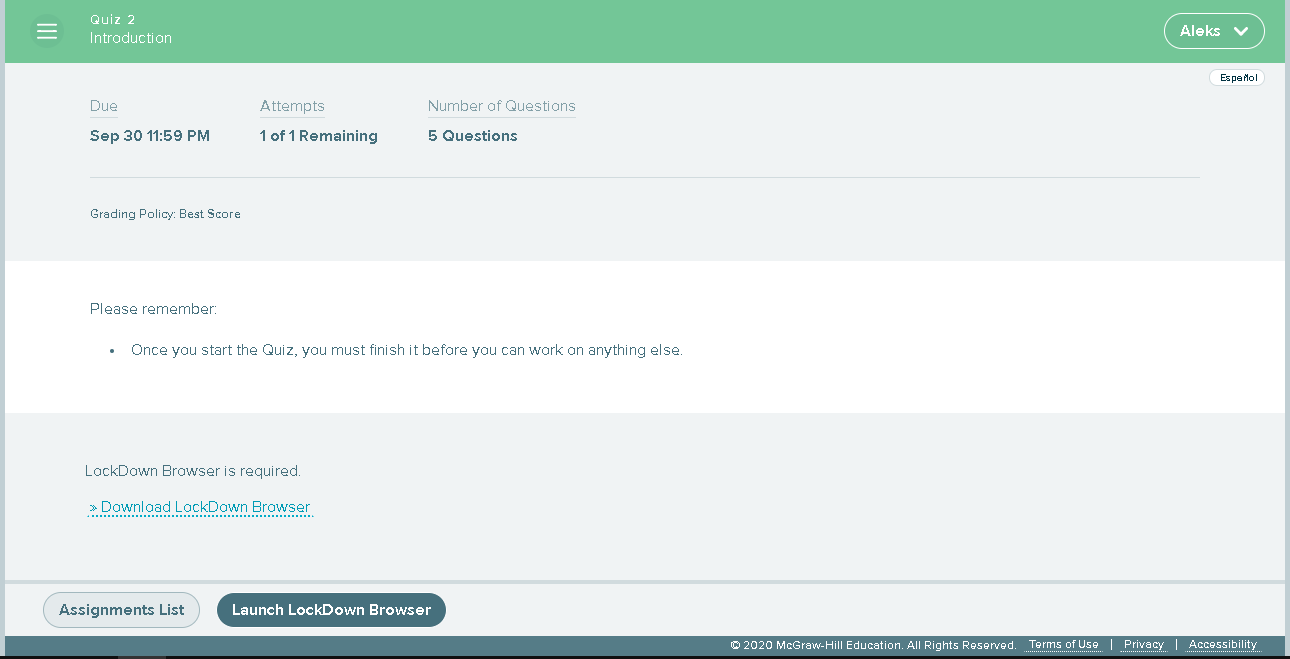 Respondus LockDown Browser Information and Troubleshooting